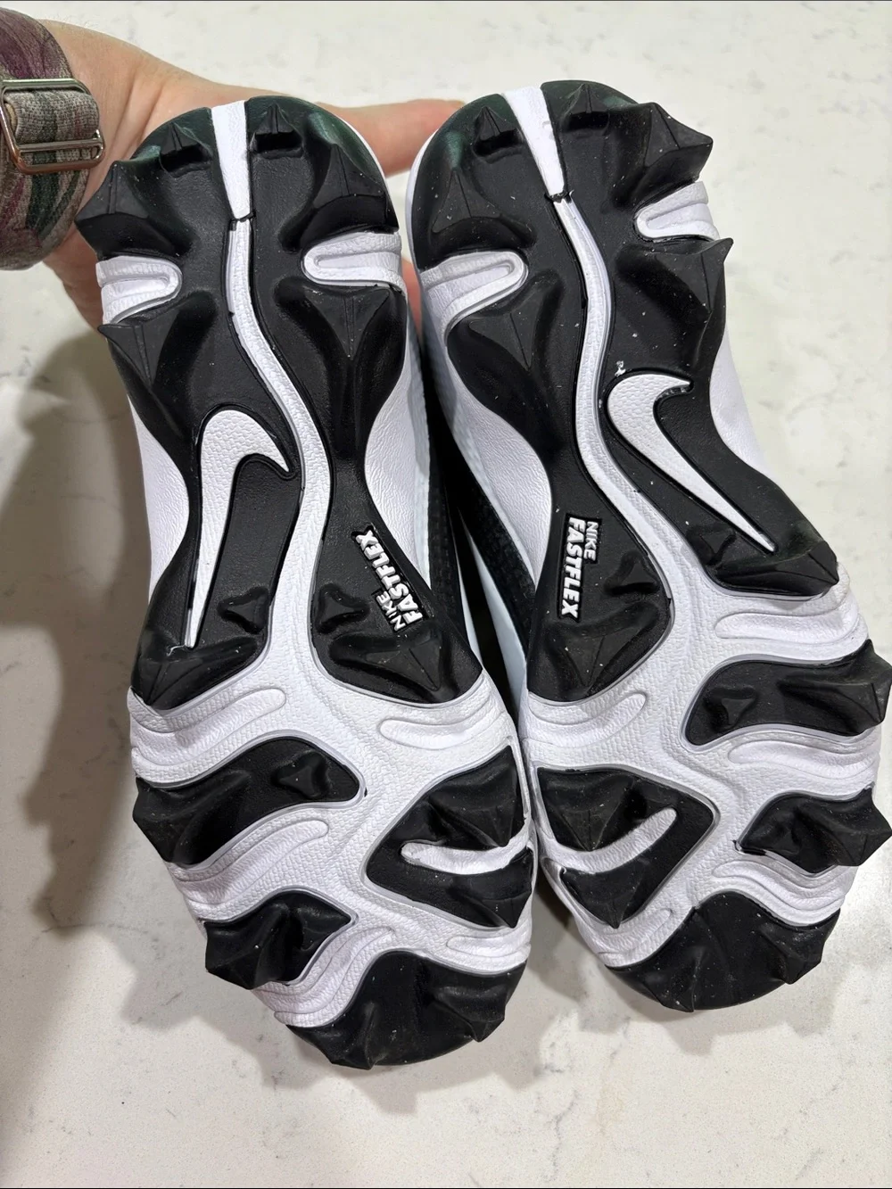 Nike Vapor Black and White Youth Football Cleats